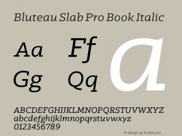 Bluteau Slab Pro Book Italic Version 1.000;Glyphs 3.1.2 (3151)图片样张