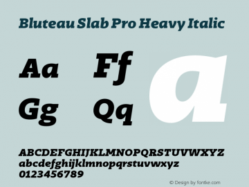 Bluteau Slab Pro Heavy Italic Version 1.000;Glyphs 3.1.2 (3151)图片样张