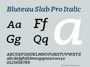 Bluteau Slab Pro Regular Italic Version 1.000;Glyphs 3.1.2 (3151)图片样张