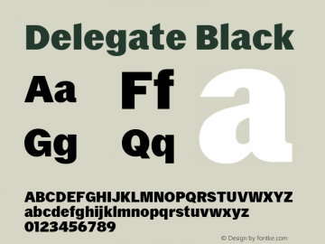 Delegate Black Regular Version 1.001;hotconv 1.0.117;makeotfexe 2.5.65602图片样张
