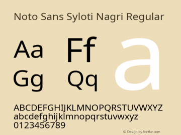 Noto Sans Syloti Nagri Regular Version 2.003; ttfautohint (v1.8.4.7-5d5b)图片样张