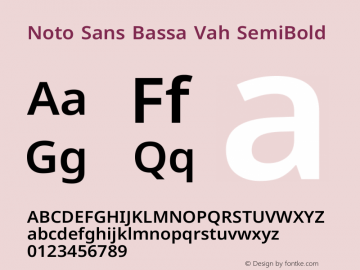 Noto Sans Bassa Vah SemiBold Version 2.002图片样张