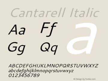 Cantarell Italic Version 1.004图片样张