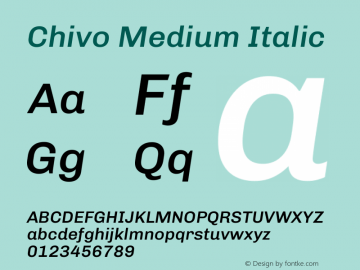 Chivo Medium Italic Version 2.002图片样张