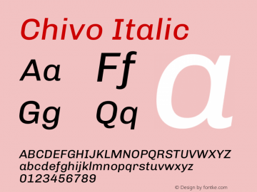 Chivo Italic Version 2.002图片样张