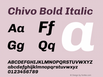 Chivo Bold Italic Version 2.002图片样张