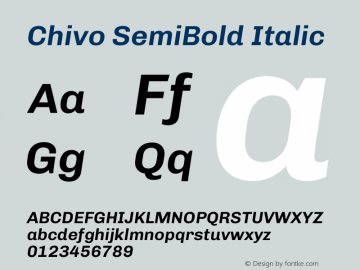 Chivo SemiBold Italic Version 2.002图片样张