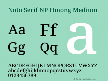 Noto Serif NP Hmong Medium Version 1.001图片样张