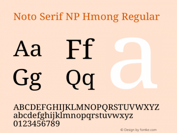 Noto Serif NP Hmong Regular Version 1.001图片样张