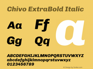 Chivo ExtraBold Italic Version 2.002图片样张