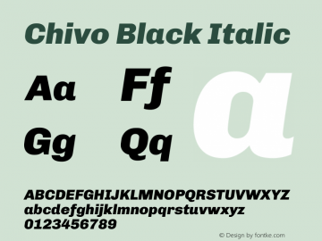 Chivo Black Italic Version 2.002图片样张