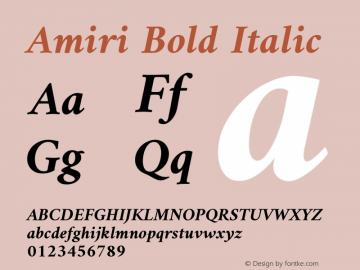 Amiri Bold Italic Version 1.000图片样张