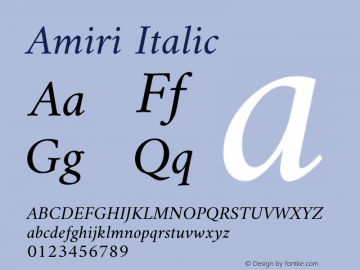 Amiri Italic Version 1.000图片样张