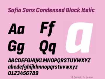 Sofia Sans Condensed Black Italic Version 4.101图片样张
