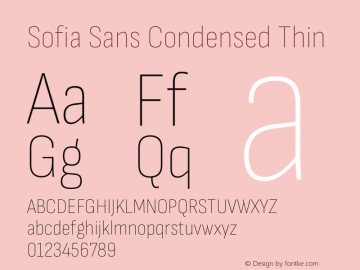 Sofia Sans Condensed Thin Version 4.101图片样张