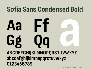 Sofia Sans Condensed Bold Version 4.101图片样张