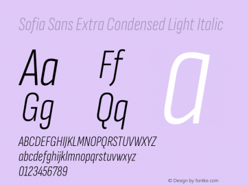 Sofia Sans Extra Condensed Light Italic Version 4.101图片样张