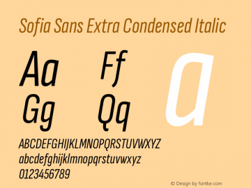 Sofia Sans Extra Condensed Italic Version 4.101图片样张