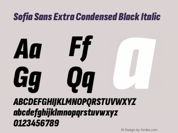 Sofia Sans Extra Condensed Black Italic Version 4.101图片样张