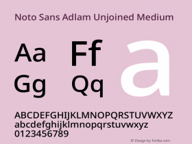 Noto Sans Adlam Unjoined Medium Version 3.001图片样张