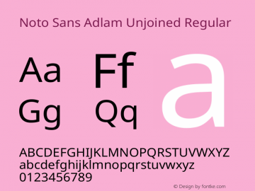 Noto Sans Adlam Unjoined Regular Version 3.001图片样张