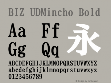 BIZ UDMincho Bold Version 1.06图片样张