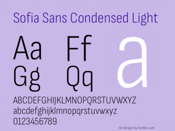 Sofia Sans Condensed Light Version 4.101图片样张