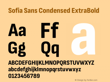 Sofia Sans Condensed ExtraBold Version 4.101图片样张