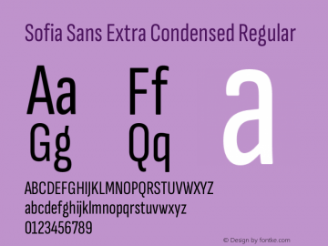 Sofia Sans Extra Condensed Regular Version 4.101图片样张