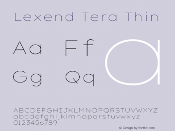 Lexend Tera Thin Version 1.007图片样张