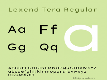 Lexend Tera Regular Version 1.007图片样张