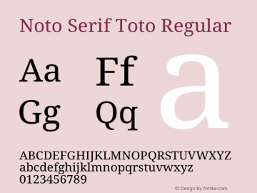 Noto Serif Toto Regular Version 2.001图片样张