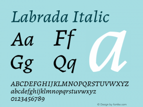 Labrada Italic Version 1.000图片样张