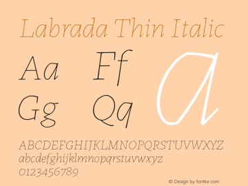 Labrada Thin Italic Version 1.000图片样张