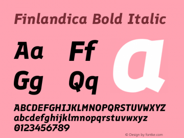 Finlandica Bold Italic Version 1.064图片样张