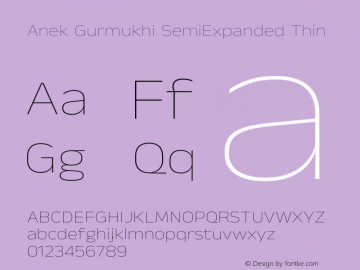 Anek Gurmukhi SemiExpanded Thin Version 1.003图片样张