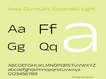 Anek Gurmukhi Expanded Light Version 1.003图片样张