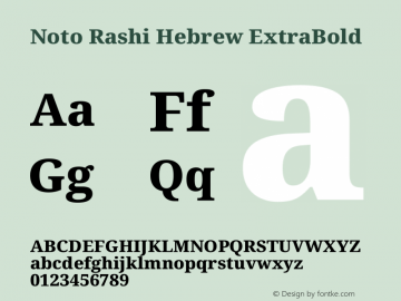 Noto Rashi Hebrew ExtraBold Version 1.006图片样张