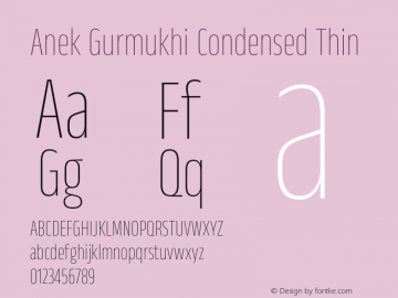 Anek Gurmukhi Condensed Thin Version 1.003图片样张