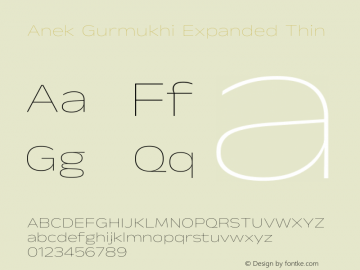 Anek Gurmukhi Expanded Thin Version 1.003图片样张