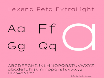 Lexend Peta ExtraLight Version 1.007图片样张