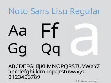 Noto Sans Lisu Regular Version 2.102图片样张