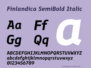 Finlandica SemiBold Italic Version 1.064图片样张