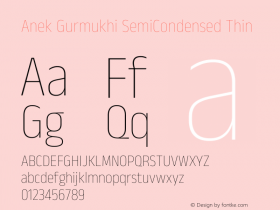 Anek Gurmukhi SemiCondensed Thin Version 1.003图片样张