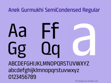 Anek Gurmukhi SemiCondensed Regular Version 1.003图片样张