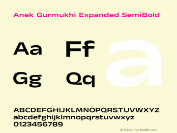 Anek Gurmukhi Expanded SemiBold Version 1.003图片样张