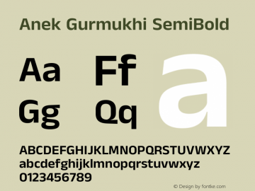 Anek Gurmukhi SemiBold Version 1.003图片样张