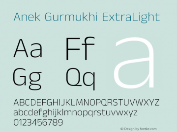 Anek Gurmukhi ExtraLight Version 1.003图片样张