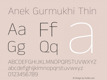 Anek Gurmukhi Thin Version 1.003图片样张