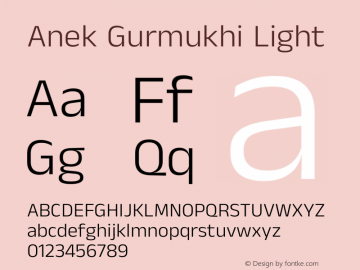 Anek Gurmukhi Light Version 1.003图片样张